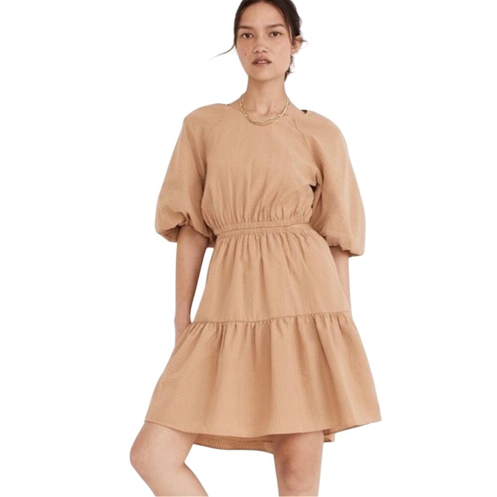 Madewell Mini Dress Seersucker Boho Preppy Casual Office Party 2XL